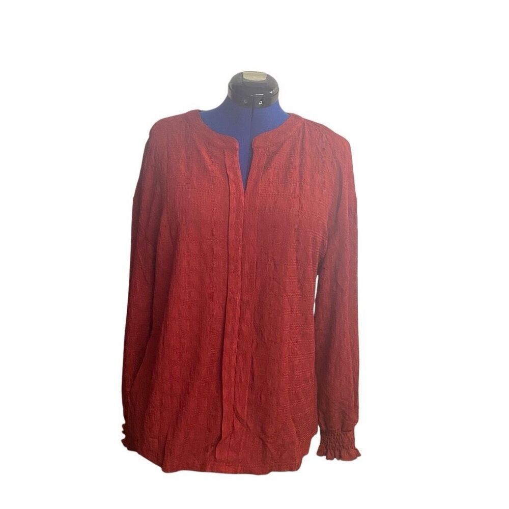 DOKOTTO Women’s Top‎ Burgundy Size Large Long Sleeve SEE DESCRIPTION